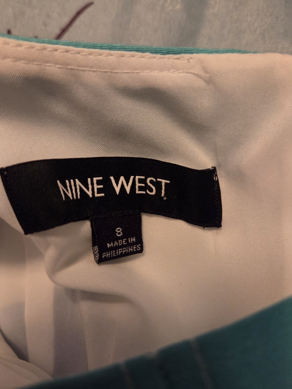 Nine West Striped Midi Dress in Navy, Teal, Aqua & White NWT - Picture 12 of 14